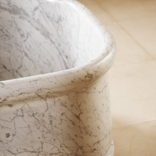 Grandeur Carrara Marble Freestanding Bath 1780mm