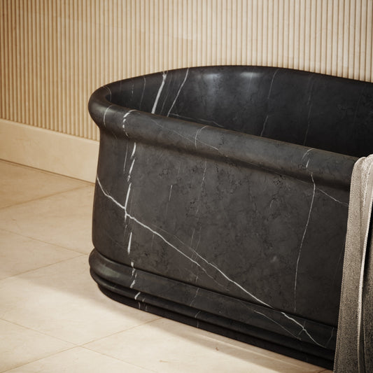 Grandeur Pietra Grey Marble Freestanding Bath 1500mm