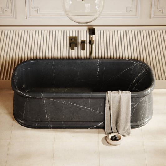Grandeur Pietra Grey Marble Freestanding Bath 1780mm