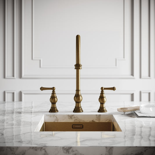 Grantley 3-hole Traditional Kitchen Tap Aged Bronze