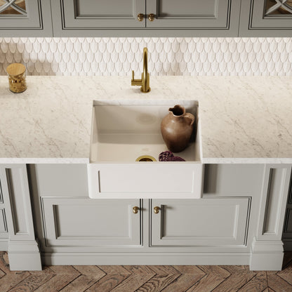 Grantley Single White Ceramic Butler Kitchen Sink 600mm