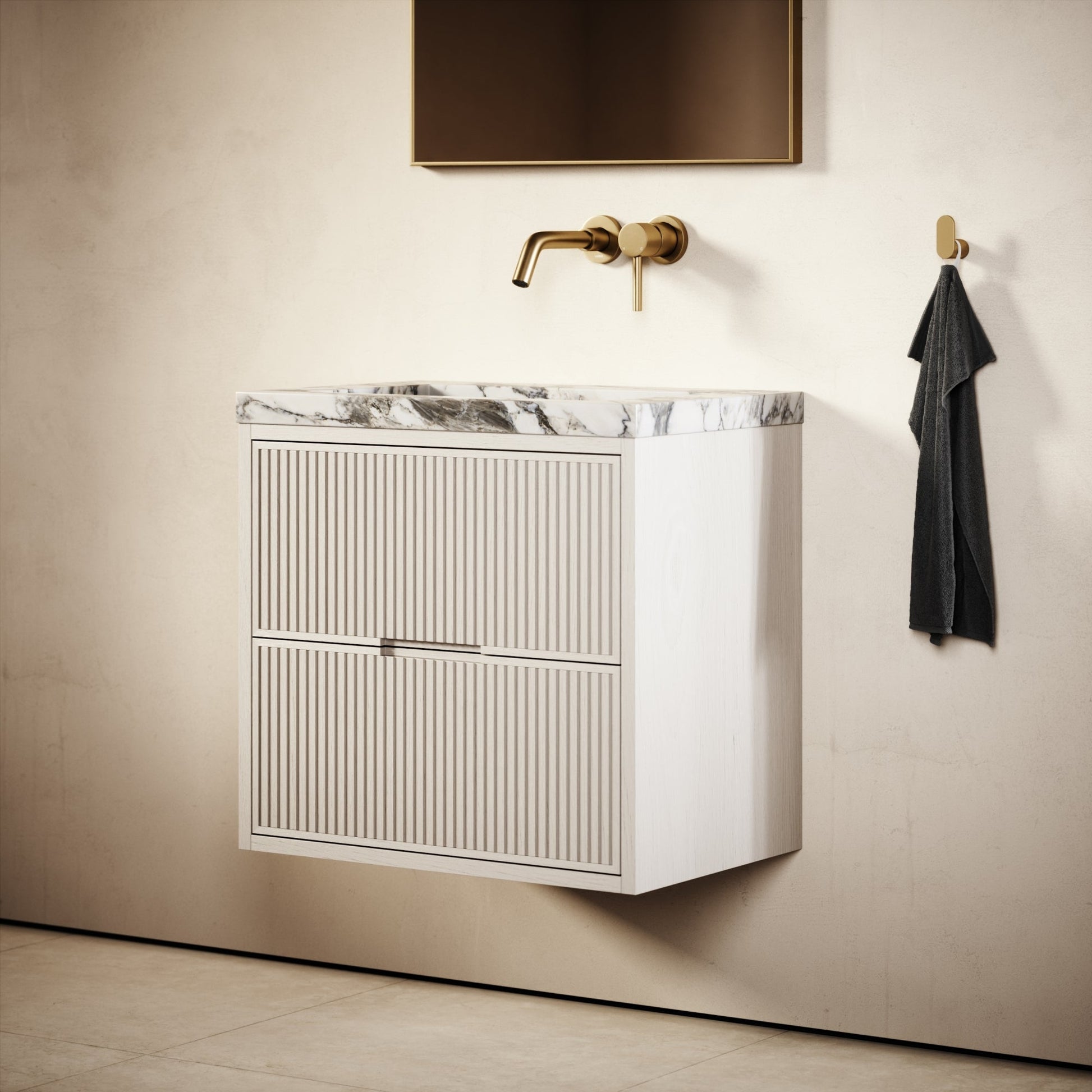 Harrington Velvet Beige Vanity Unit 600-1200mm