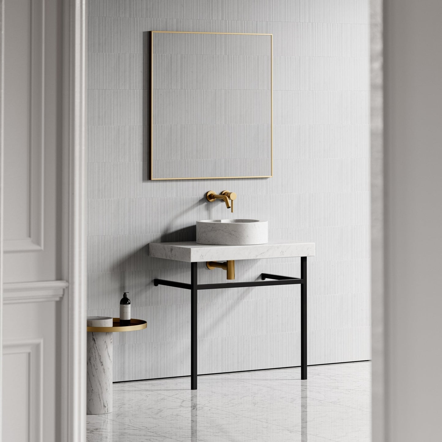 Heart Carrara Marble Countertop Basin 400mm
