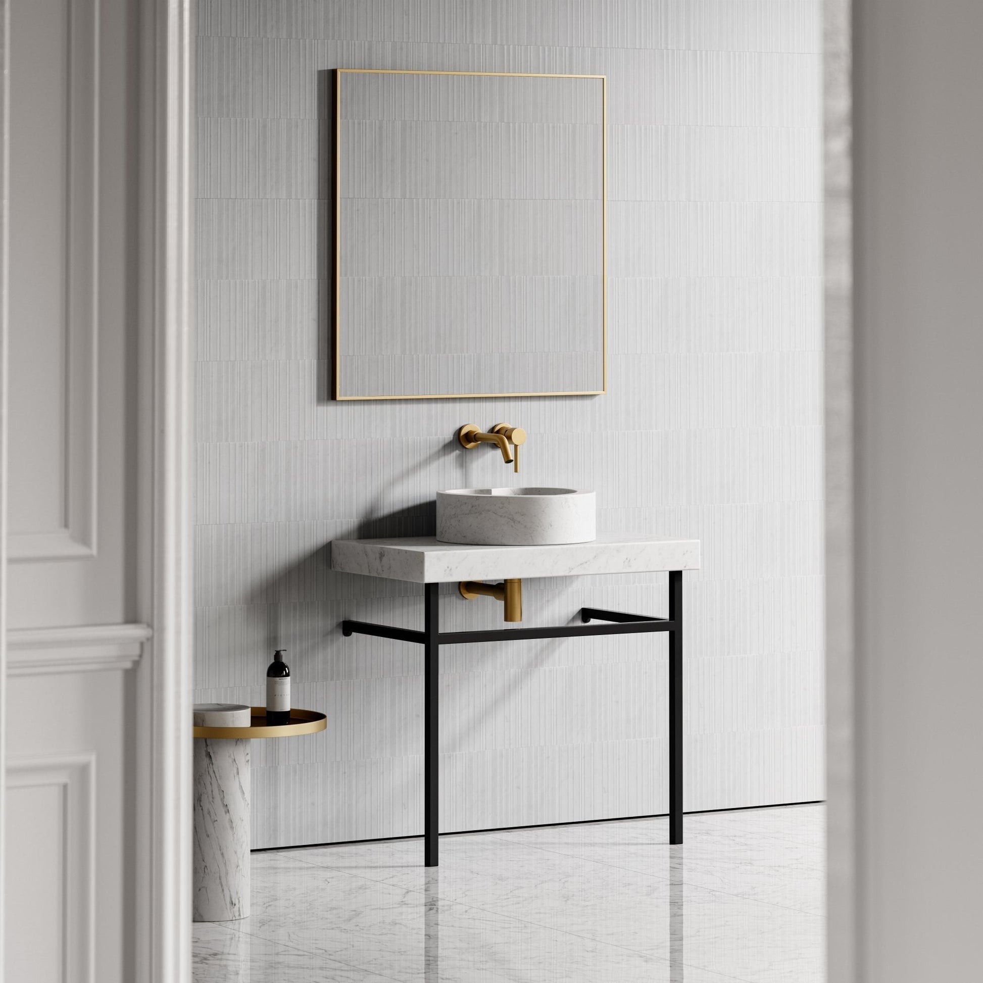 Heart Carrara Marble Countertop Basin 400mm