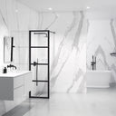 Industrial Style Matte Black Shower Screen (All sizes)