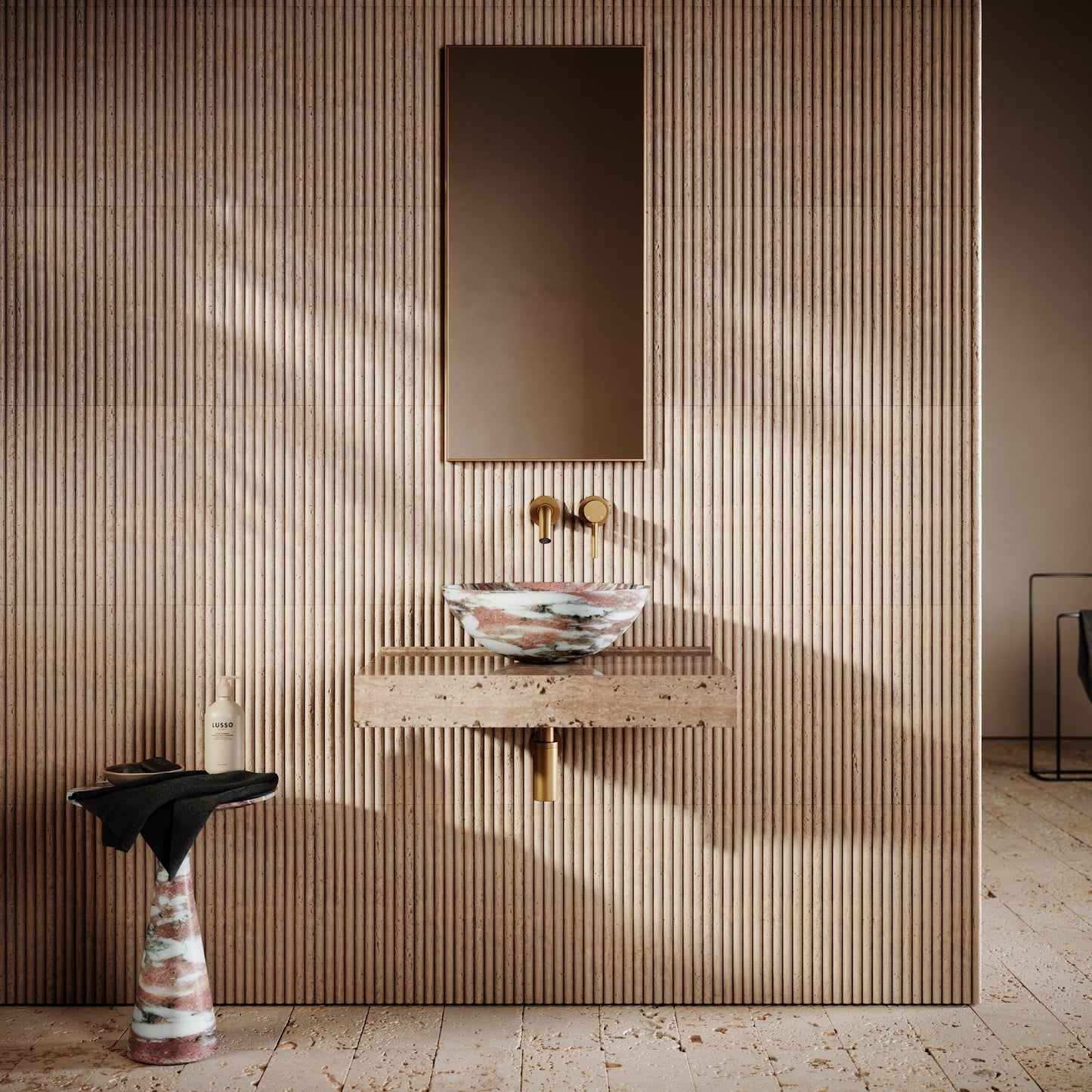 Italia Rosa Norwegian Marble Countertop Basin 400mm