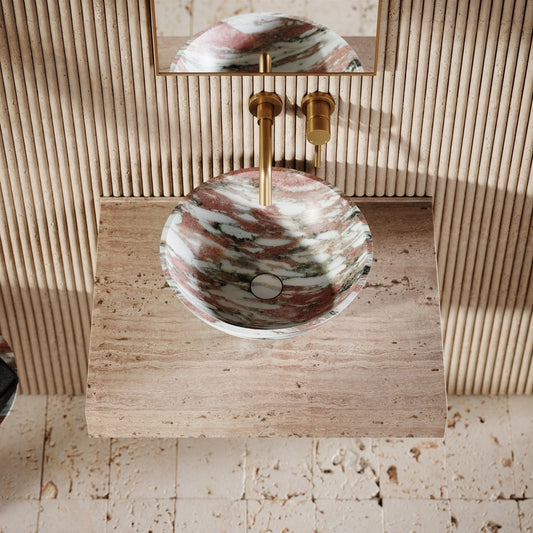 Italia Rosa Norwegian Marble Countertop Basin 400mm