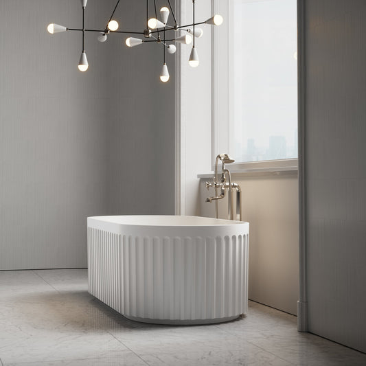 Jadore II Freestanding Fluted Stone Bath 1700mm