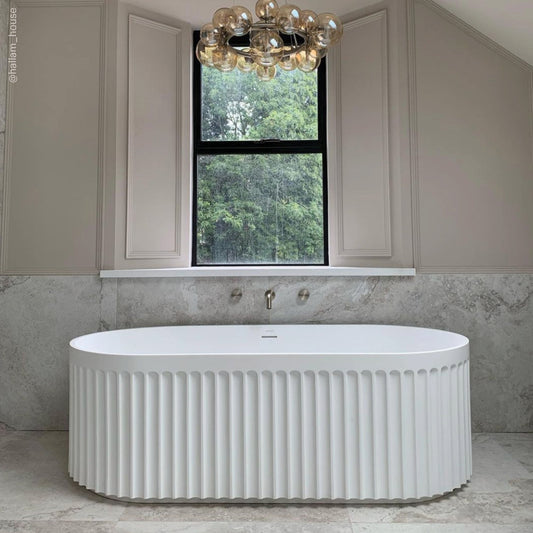 Jadore II Freestanding Fluted Stone Bath 1700mm