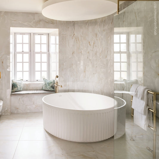 Jadore III Freestanding Fluted Stone Bath 1500mm