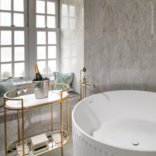 Jadore III Freestanding Fluted Stone Bath 1500mm