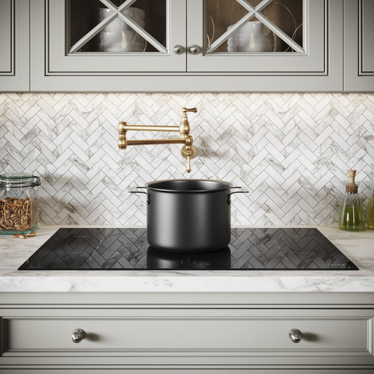 Kempton Traditional Kitchen Pot Filler Tap Brushed Gold