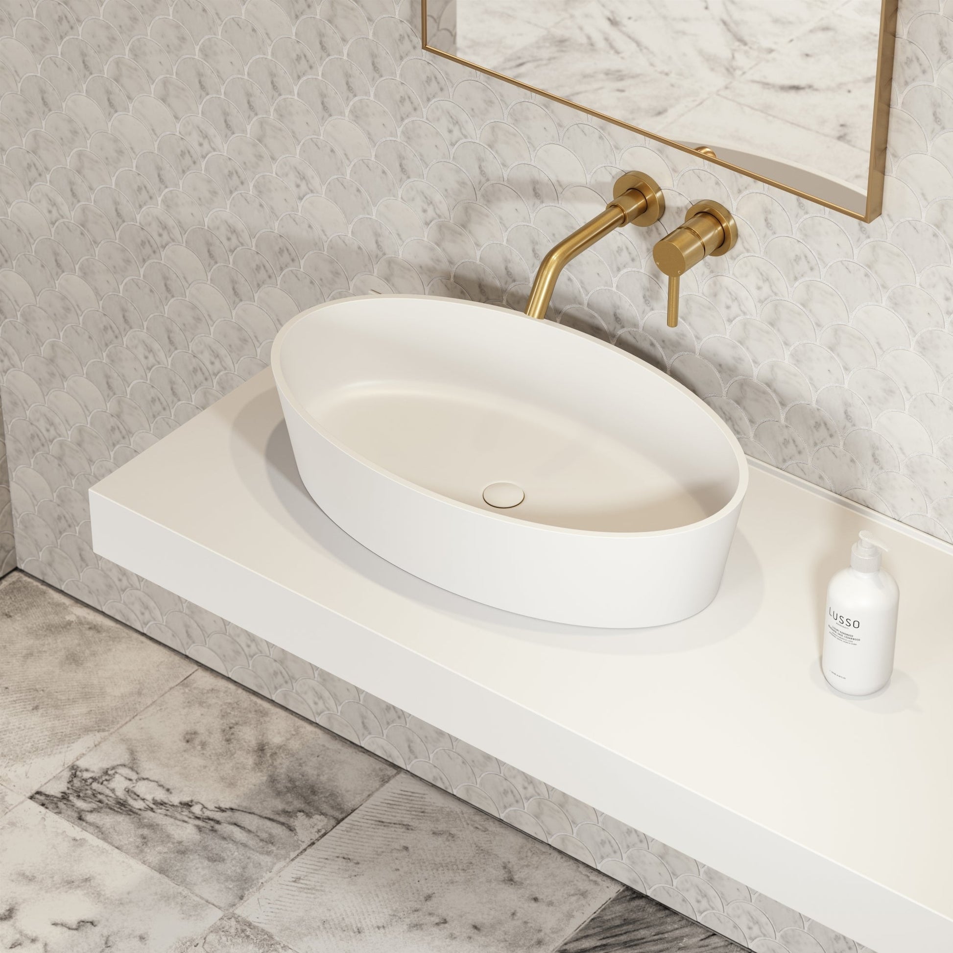 Kurv Countertop Stone Basin 600mm