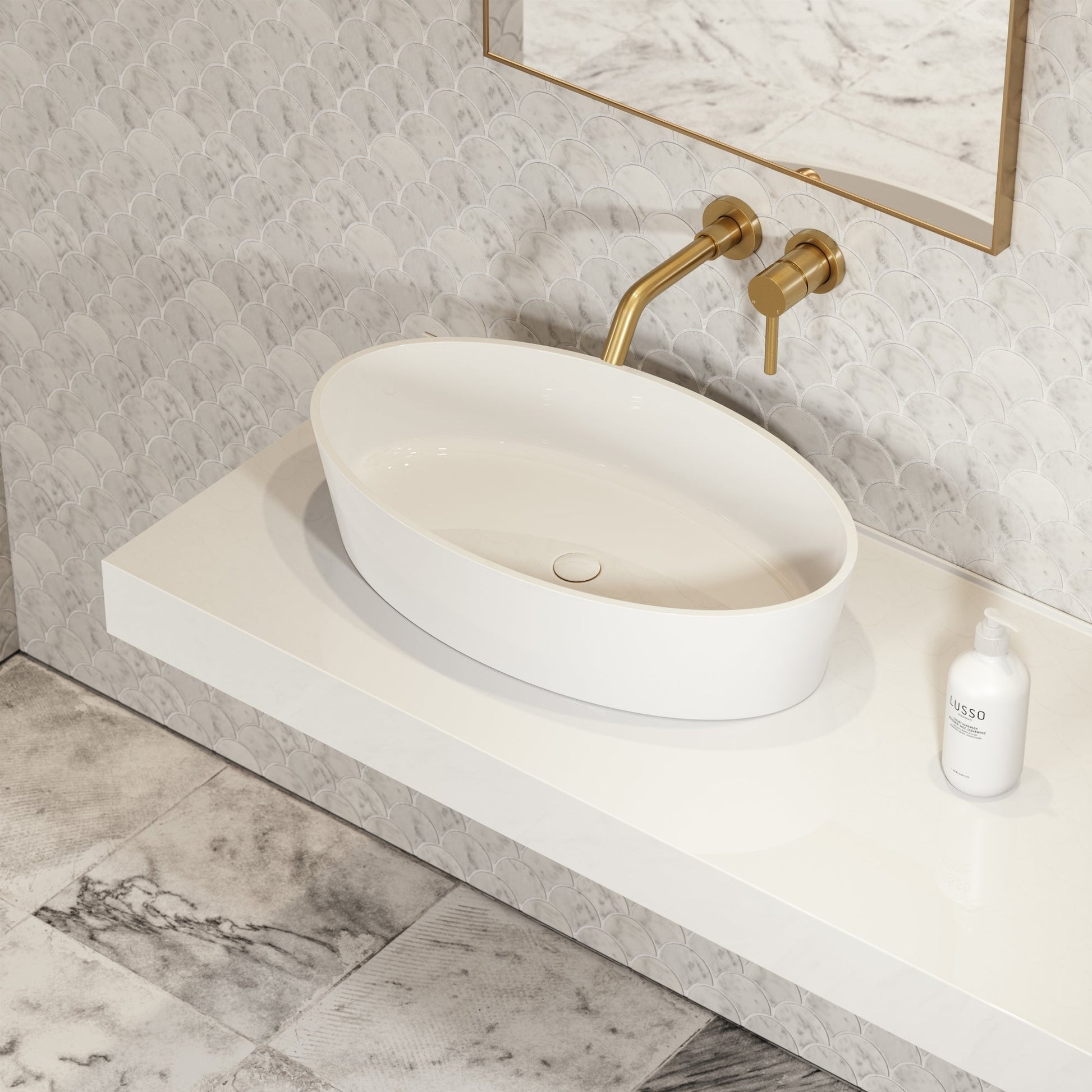Kurv Countertop Stone Basin 600mm