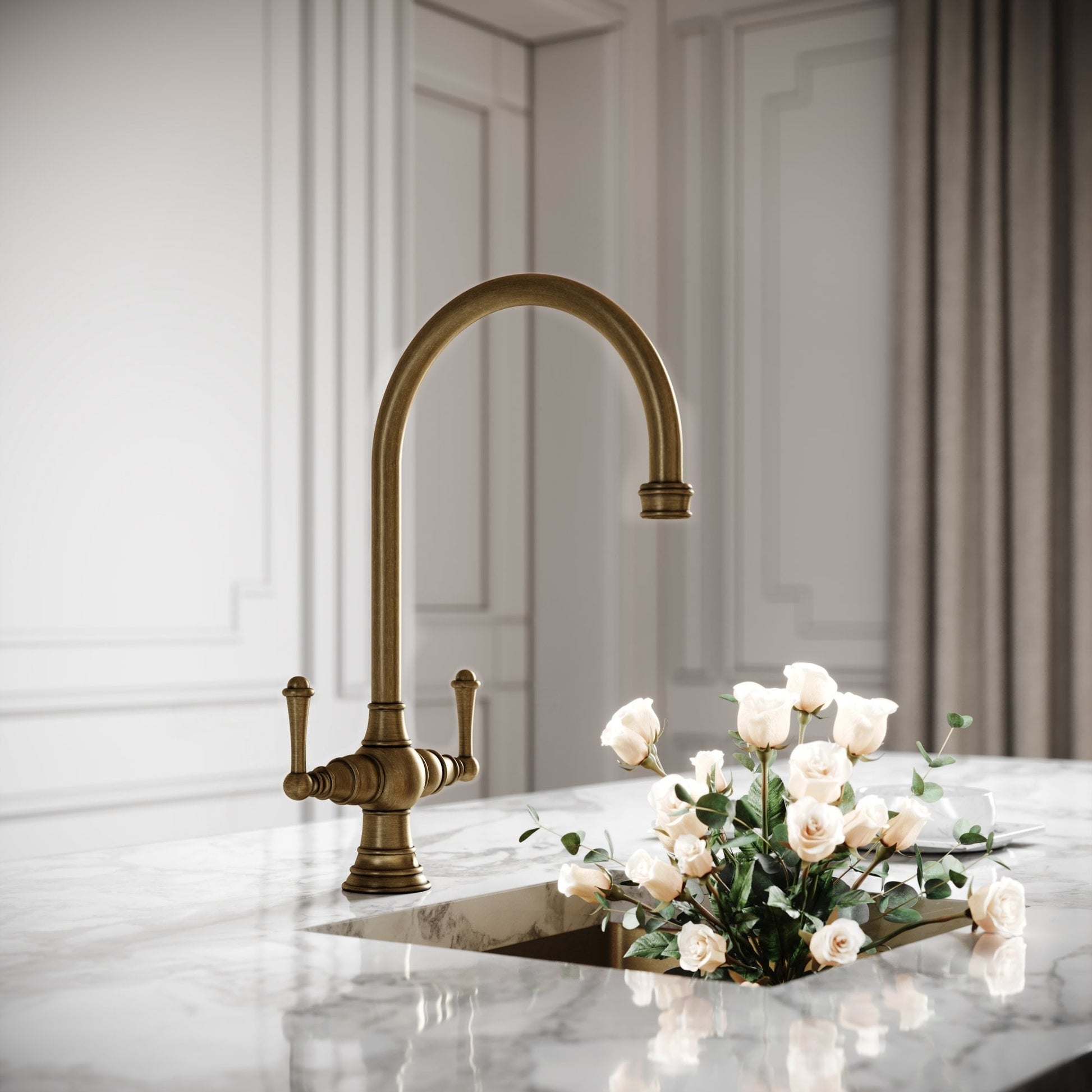 Lambeth Single Hole Traditional Kitchen Tap Aged Bronze