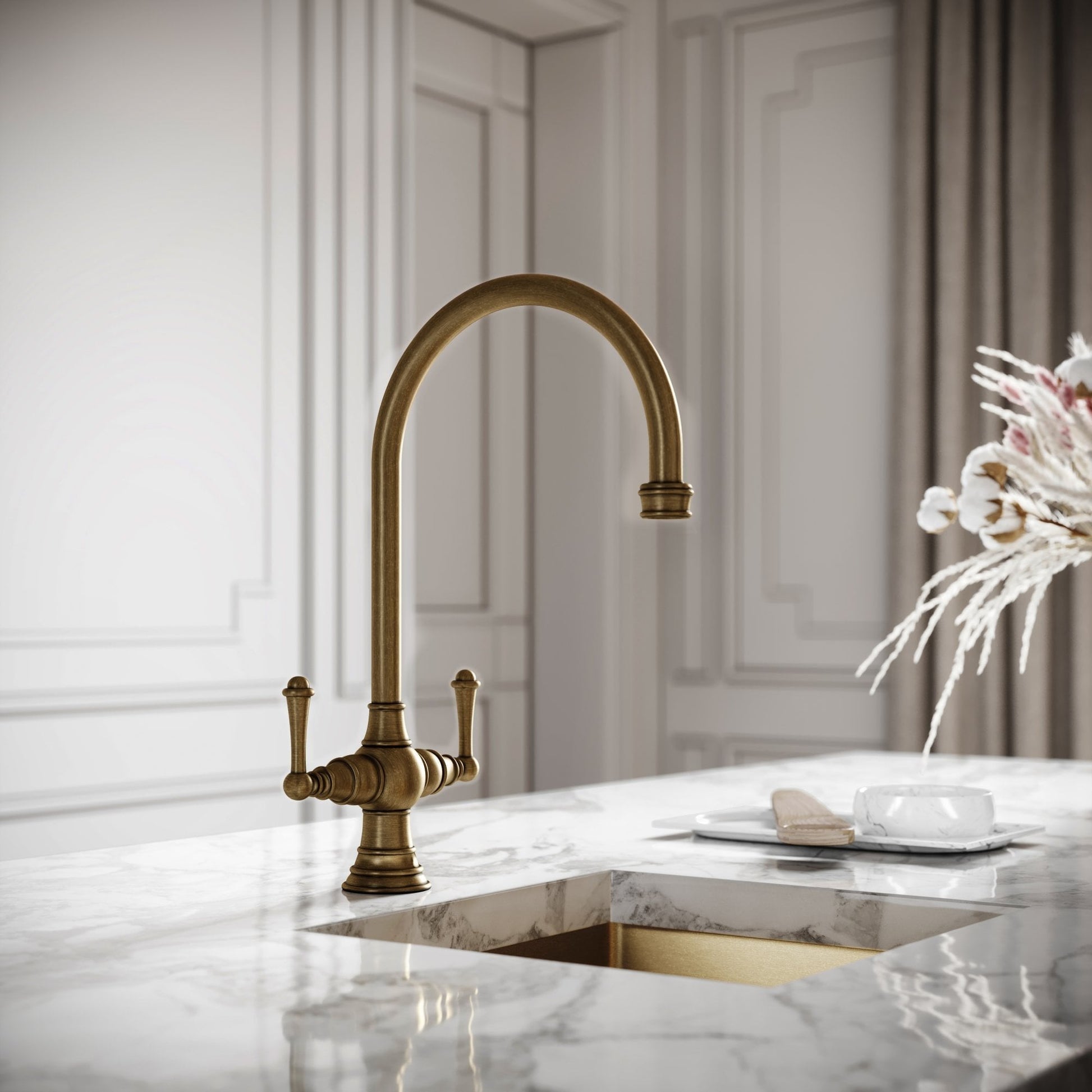 Lambeth Single Hole Traditional Kitchen Tap Aged Bronze