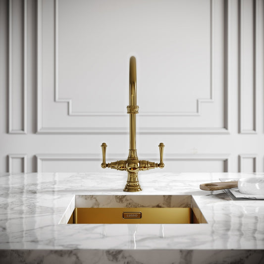 Lambeth Single Hole Traditional Kitchen Tap Polished Brass