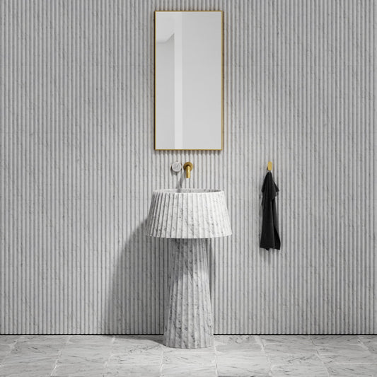 Lamp Carrara Marble Pedestal Basin 500mm
