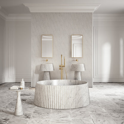 Lamp Carrara Marble Pedestal Basin 500mm