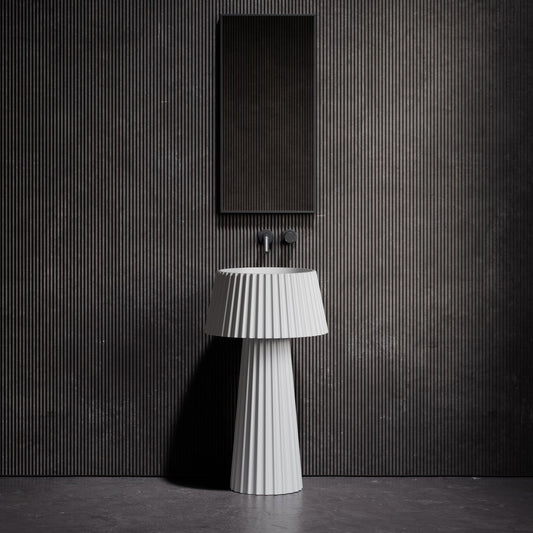 Lamp Matte White Stone Pedestal Basin