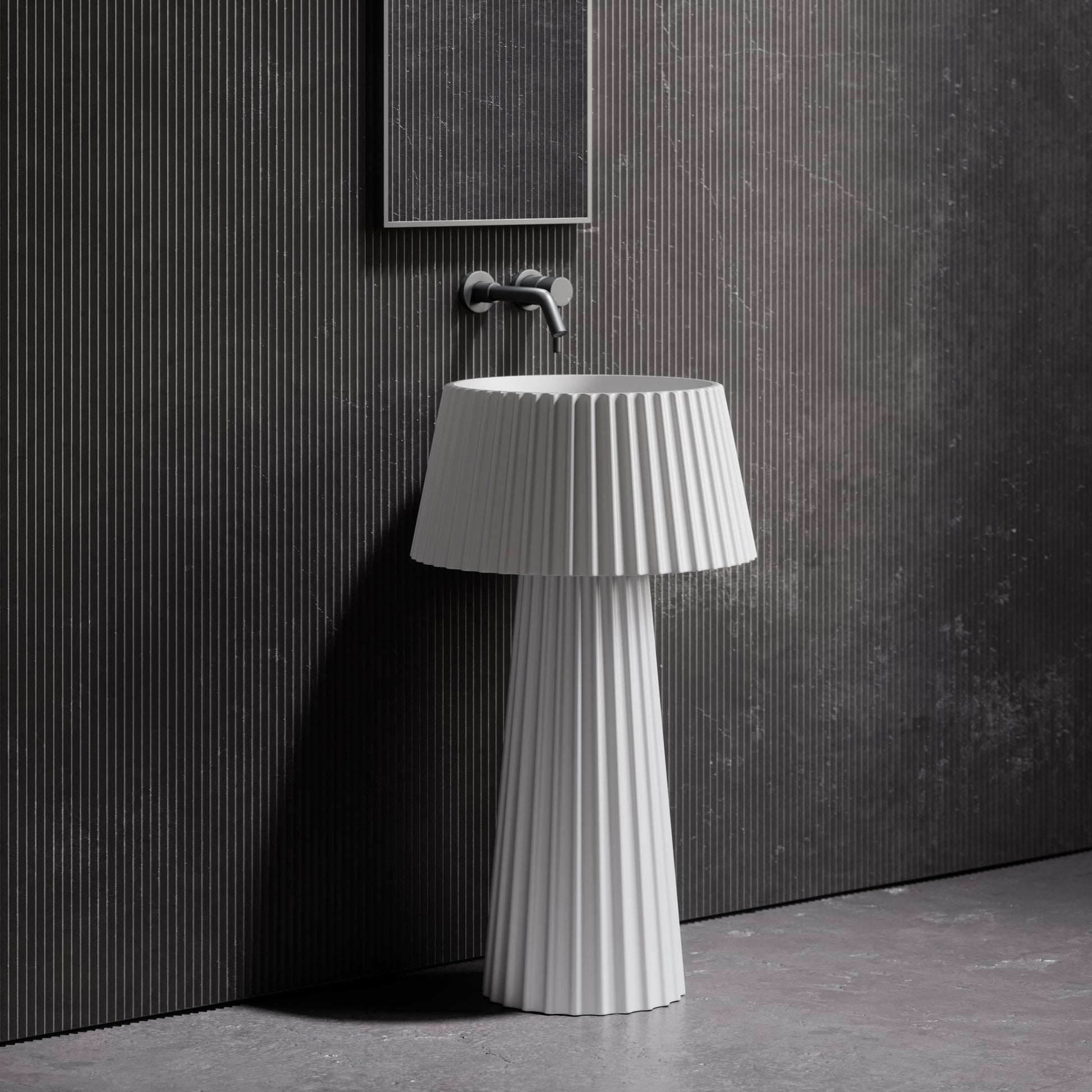 Lamp Matte White Stone Pedestal Basin