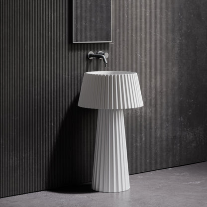 Lamp Matte White Stone Pedestal Basin
