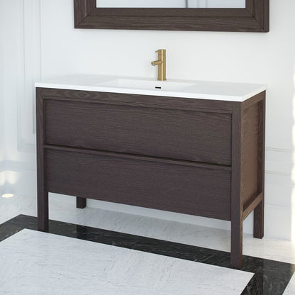 Langham Grey Oak Vanity Unit with Stone Basin 1200mm
