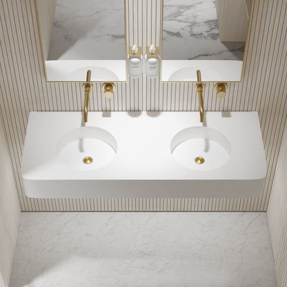 Lanosa Wall Hung Double Stone Basin 1200mm