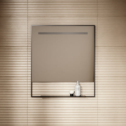 Levante Matte Black Mirror With Natural White LED light and Demister 800mm
