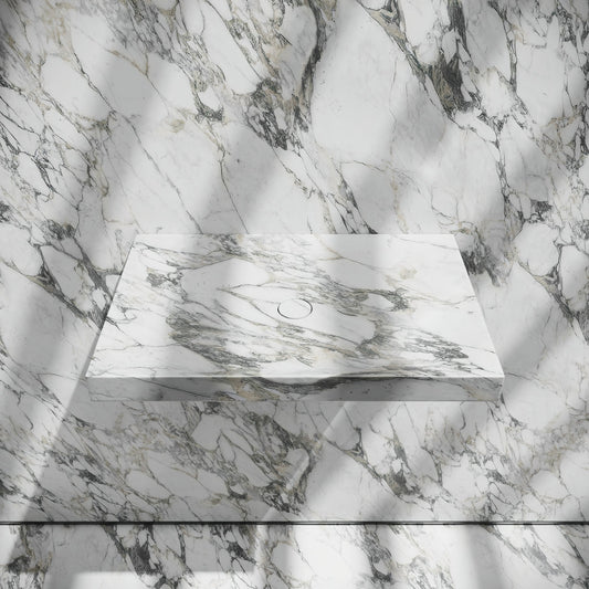 Levitare Arabescato Marble Ultra Thin Wall Hung Basin 600mm