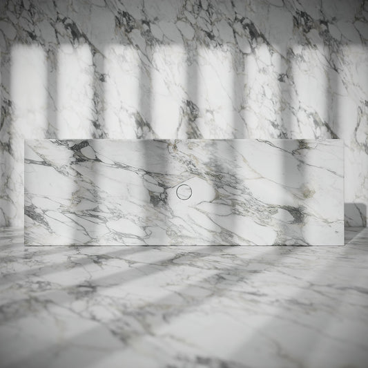 Levitare Arabescato Marble Ultra Thin Wall Mounted Basin 1200mm (Centre Waste)