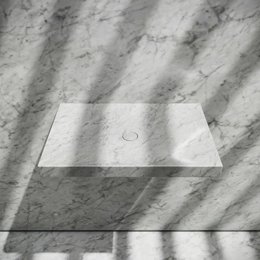 Levitare Carrara Marble Ultra Thin Wall Hung Basin 600mm