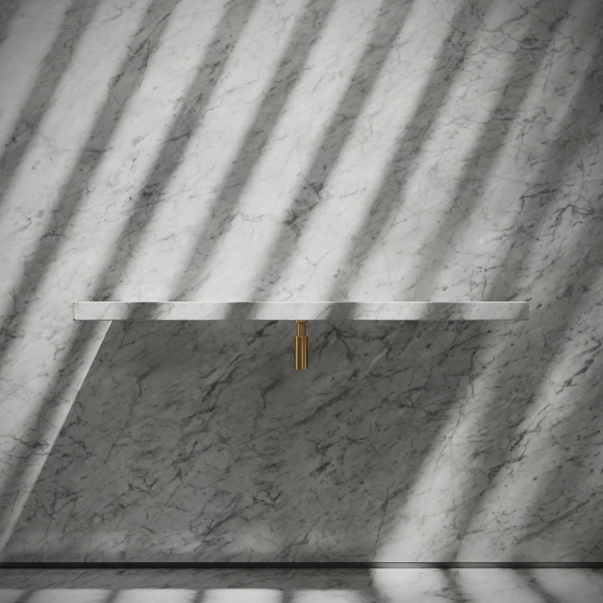Levitare Carrara Marble Ultra Thin Wall Mounted Basin 1200mm (Centre Waste)