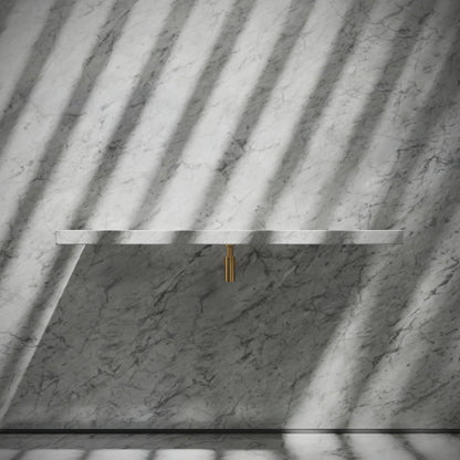 Levitare Carrara Marble Ultra Thin Wall Mounted Basin 1200mm (Centre Waste)