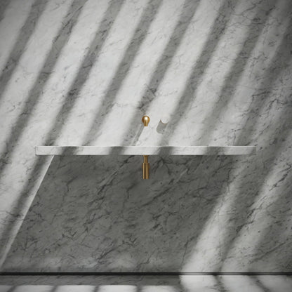 Levitare Carrara Marble Ultra Thin Wall Mounted Basin 1200mm (Centre Waste)
