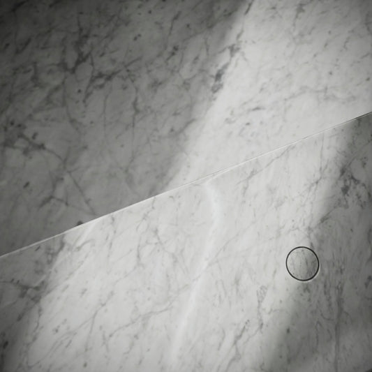 Levitare Carrara Marble Ultra Thin Wall Mounted Basin 1200mm (Centre Waste)