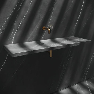 Levitare Grey Pietra Marble Ultra Thin Wall Mounted Basin 1200mm (Centre Waste)