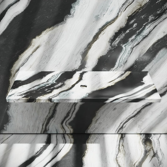 Levitare Panda Marble Ultra Thin Wall Mounted Basin 1200mm (Centre Waste)