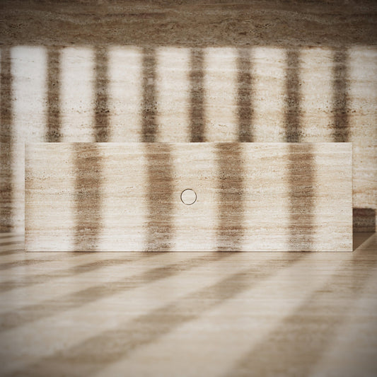 Levitare Travertine Marble Ultra Thin Wall Mounted Basin 1200mm (Centre Waste)