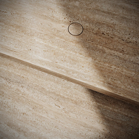 Levitare Travertine Marble Ultra Thin Wall Mounted Basin 1200mm (Centre Waste)