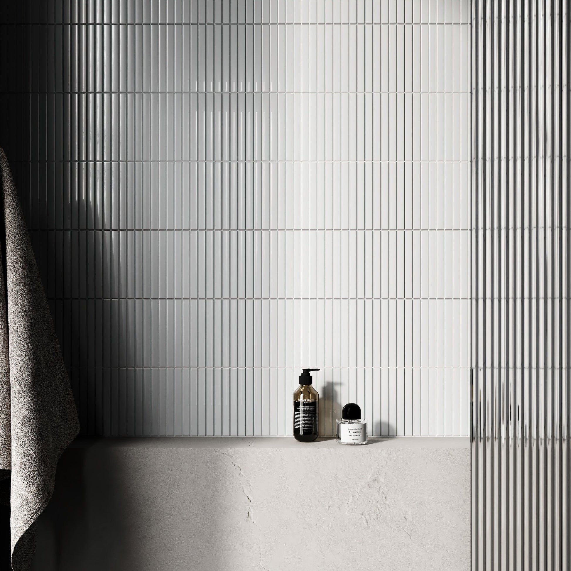 Linear Mosaic Snow Pearl White Glazed Porcelain Wall Tile