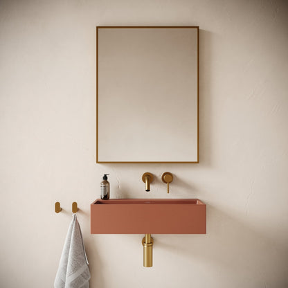 Lineare Terracotta Concrete Wall Hung Basin 600mm