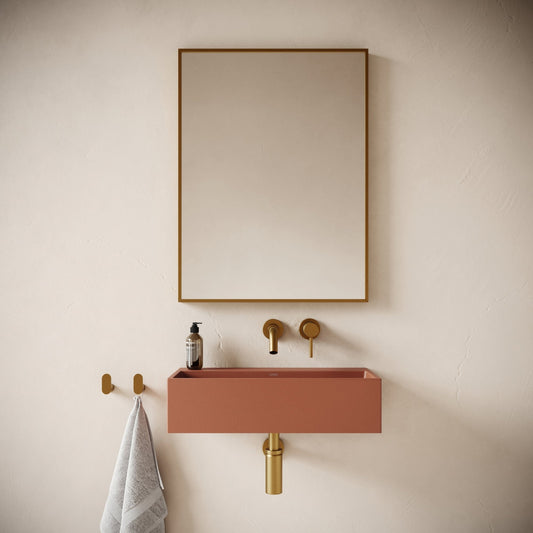 Lineare Terracotta Concrete Wall Hung Basin 600mm