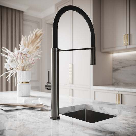 Livello Pull Out Kitchen Mixer Tap Gunmetal
