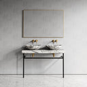 Lomazzo Arabescato Marble Countertop Matte Black Vanity Unit 1200mm