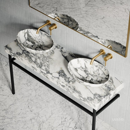 Lomazzo Arabescato Marble Countertop Vanity Unit 1400mm