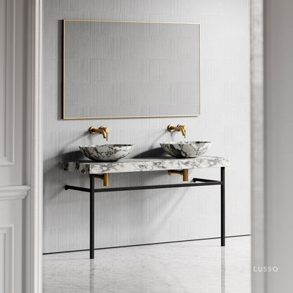 Lomazzo Arabescato Marble Countertop Vanity Unit 1400mm