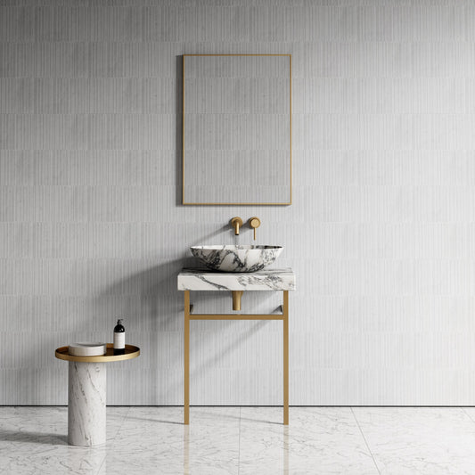 Lomazzo Arabescato Marble Countertop Vanity Unit 600mm