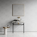 Lomazzo Arabescato Marble Countertop Matte Black Vanity Unit 800mm
