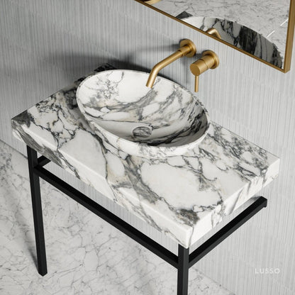 Lomazzo Arabescato Marble Countertop Vanity Unit 800mm